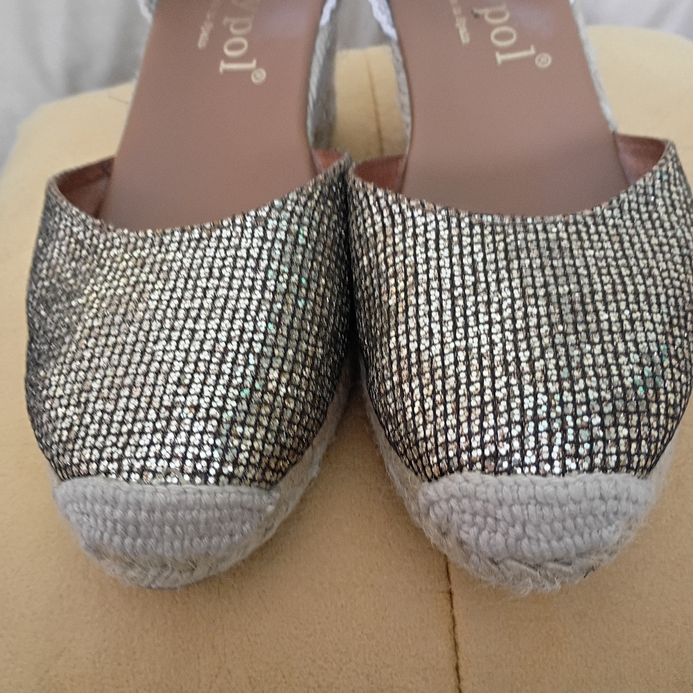 Anthropologie Maypol Metallic Espadrille Wedges - Picture 5 of 10
